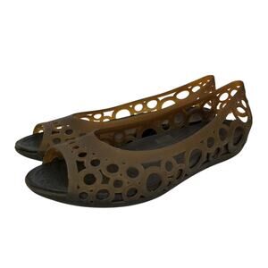 Crocs Women's Adrina III Peep Open Toe Jelly Flats Size 9